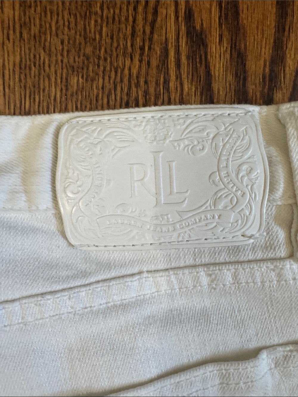 Ralph Lauren White Straight Leg Jeans Size 8 Stretch Denim Classic - Picture 7 of 11